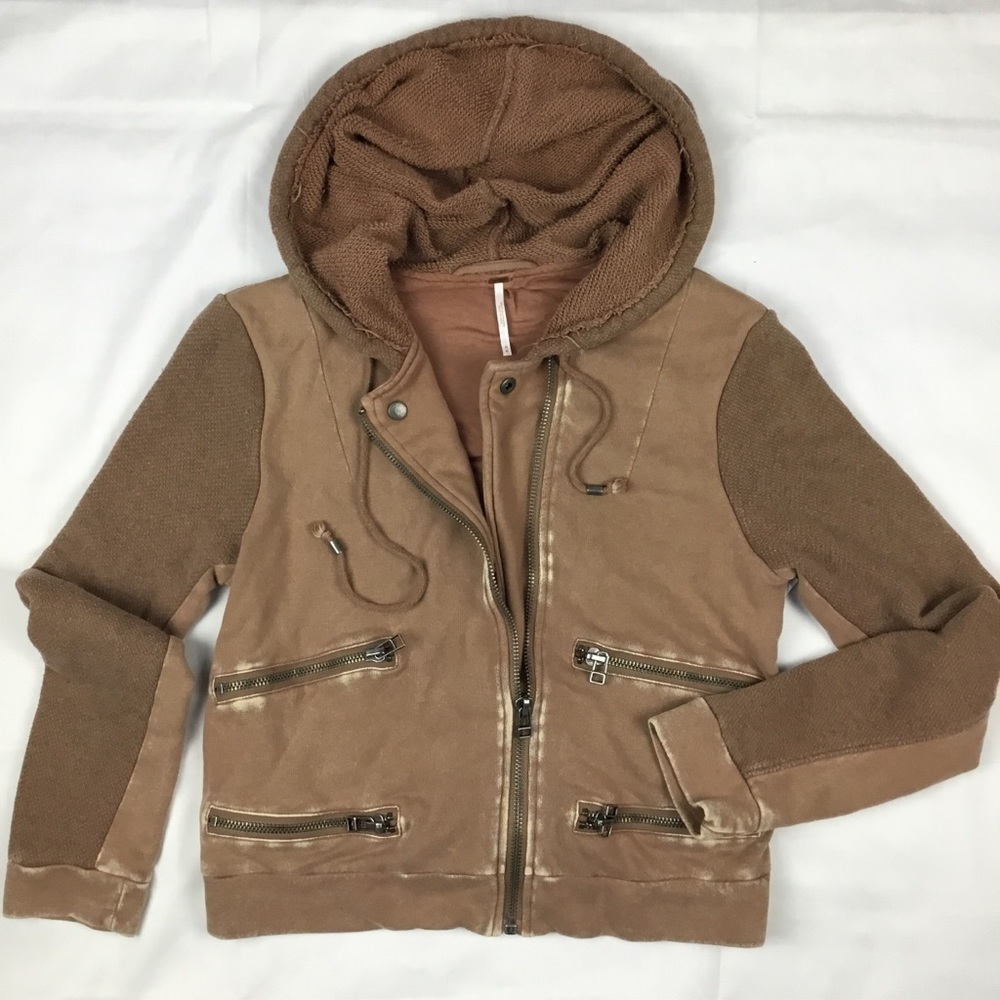 Free People Hoodie Zip-Up w/ Big Hood, 4 Pockets